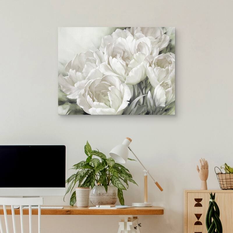 Angelique Tulips II White by Igor Levashov Canvas Art Print
