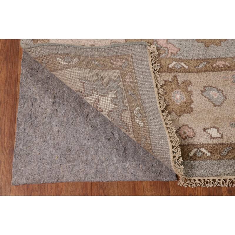 Gray Oushak Indian Area Rug Handmade Wool Carpet - 8'9"x 11'7"