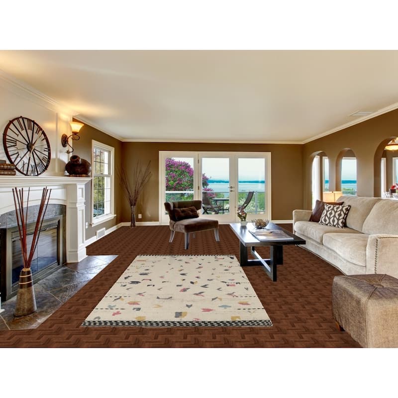 Earth Tone Moroccan Area Rug Hand-Knotted Beige Wool Carpet - 4'10"x 9'2"