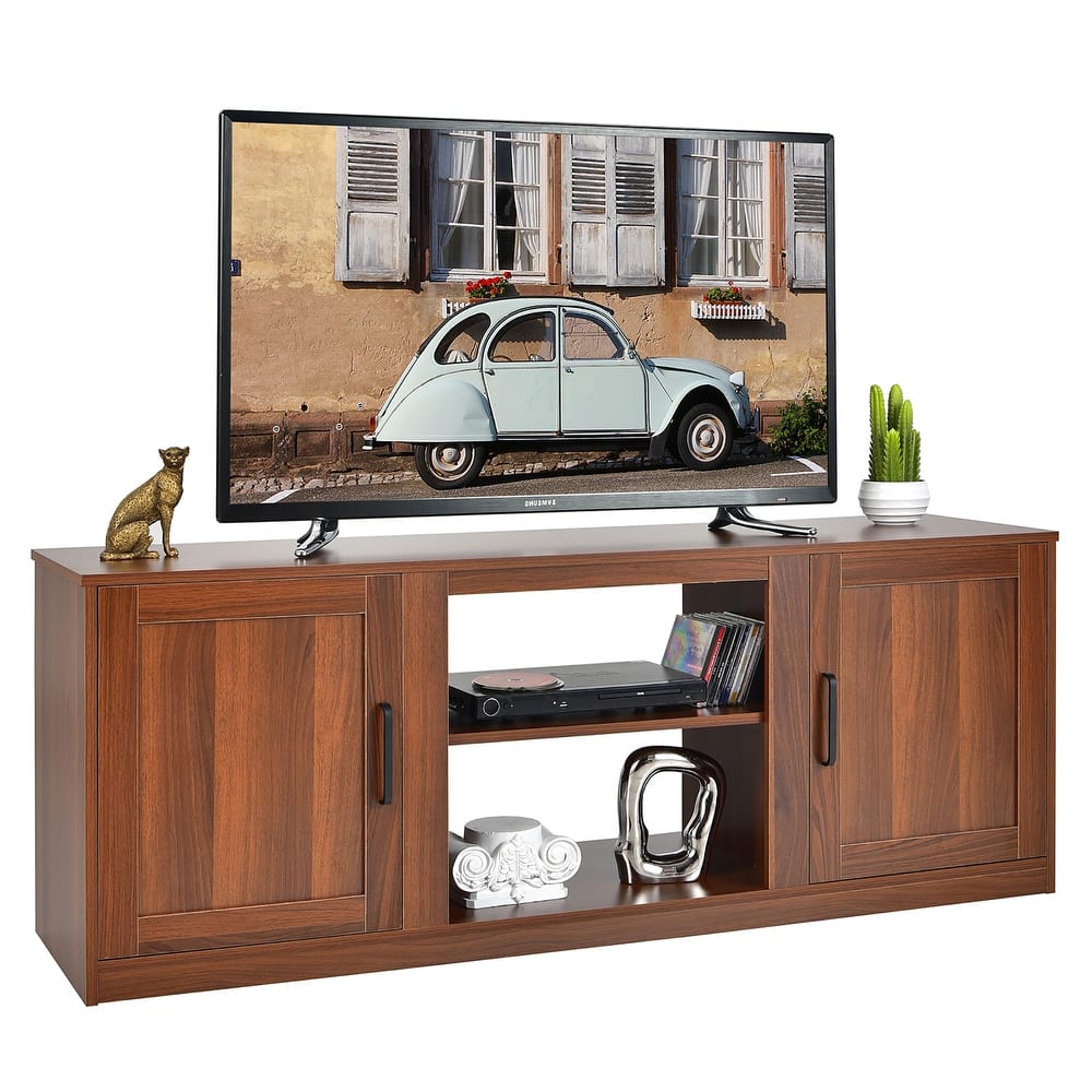 Costway 58'' TV Stand Entertainment Console Center W/ 2 Cabinets for - 58'' x 16'' x 22.5''