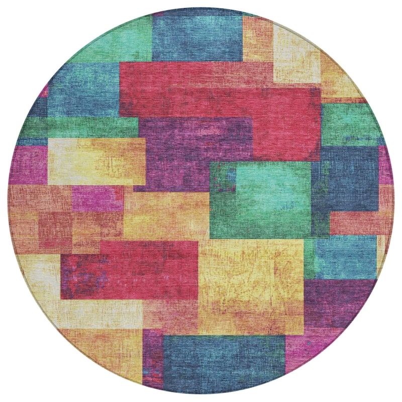 HomeRoots Geometric Traditional Rectangle Outdoor Rug