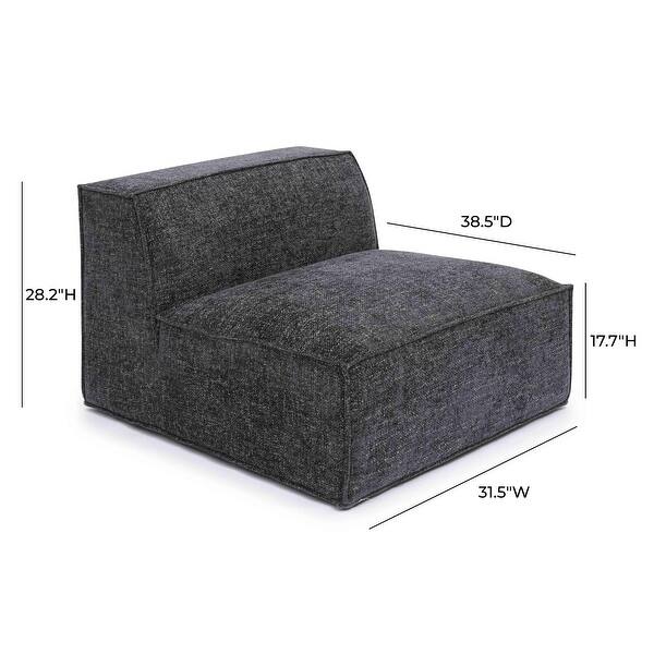 dimension image slide 0 of 3, Mindy Chenille Basketweave Armless Chair