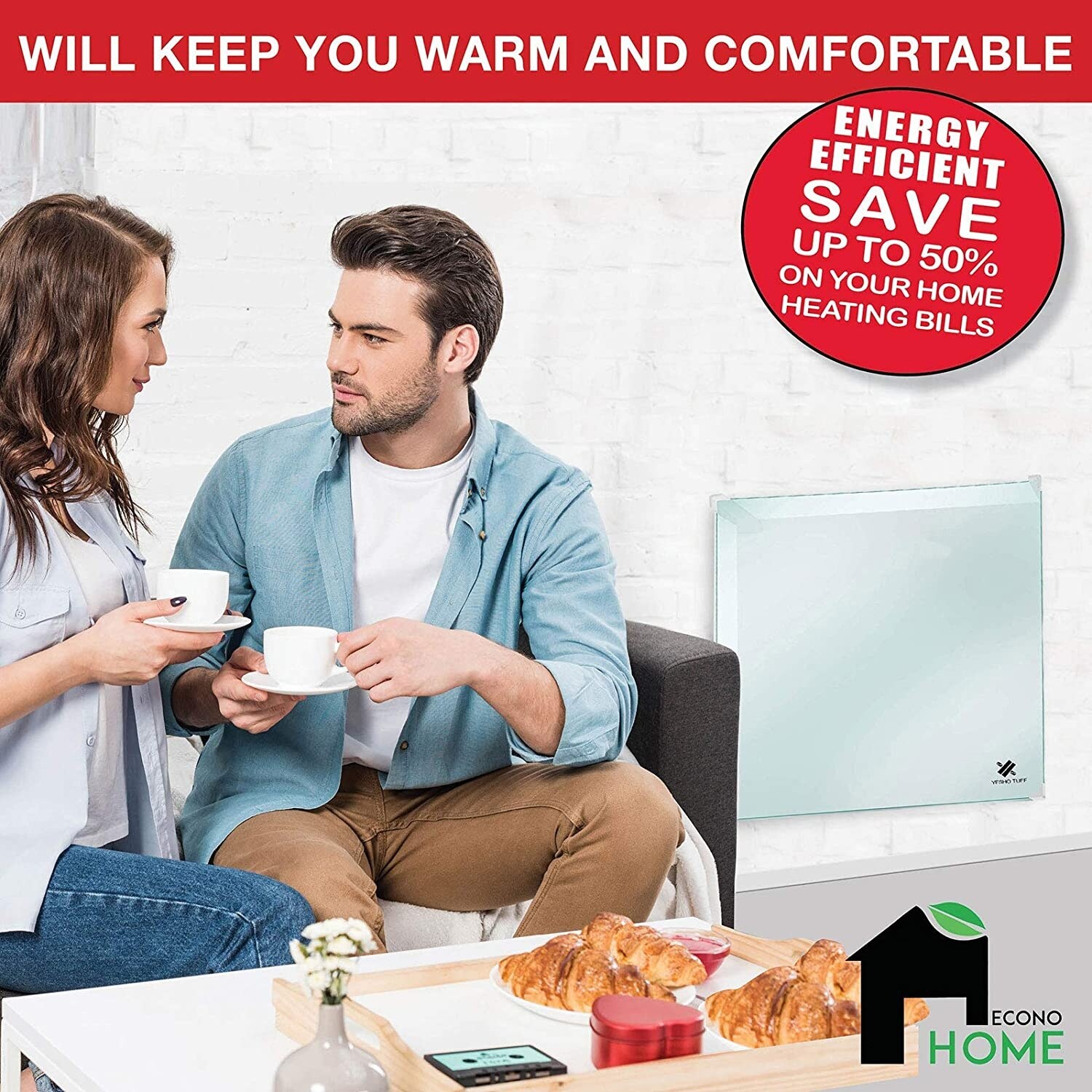 EconoHome Wall Mount Smart Space Heater-Glass Heat Guard Cover - Bed Bath u0026  Beyond - 33576182