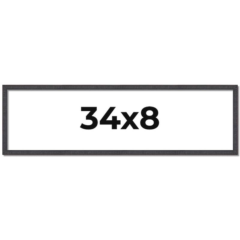 34x8 Frame Brown Solid Wood Picture Frame - Complete Modern Photo