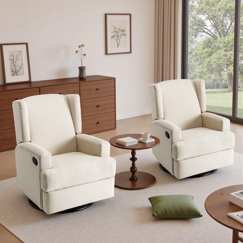 31'' W Manual Glider Swivel Glider Rocker Recliner Nursery Set of 2