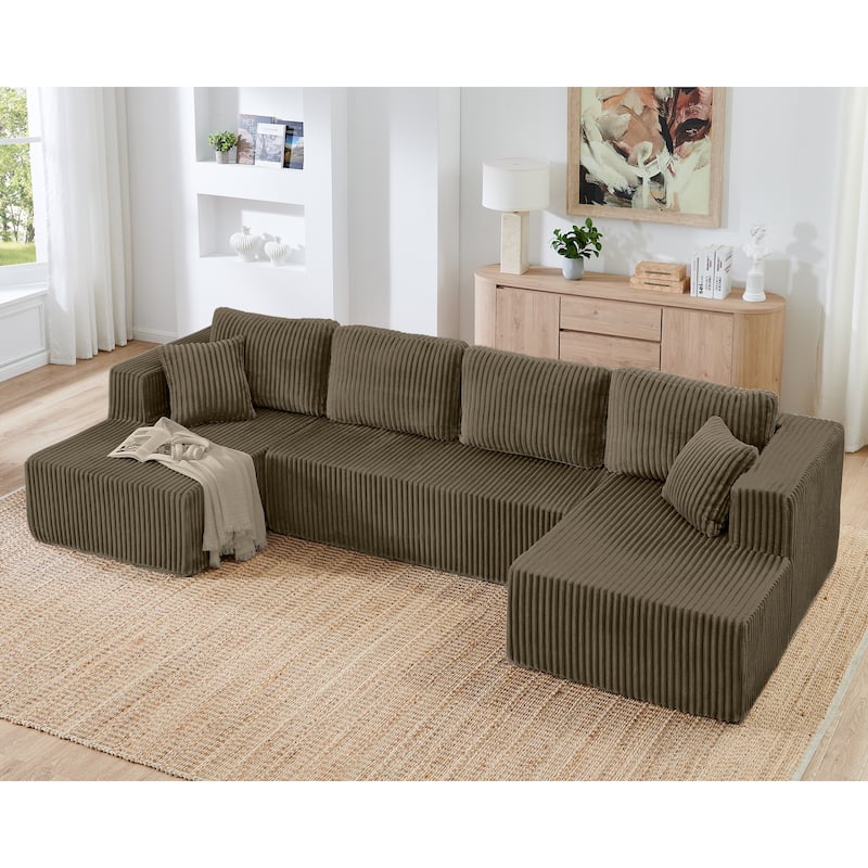 Modular U shape Sectional Sofa,Modern Sleeper Couch with Chaise Lounge
