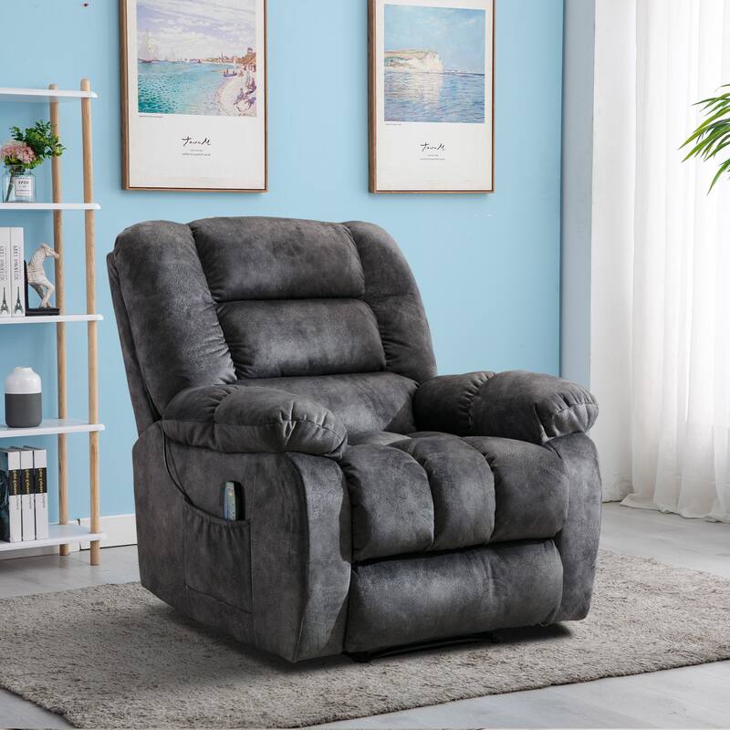 Manual Massage and Heating Recliner Sofa Chair - Grey Color
