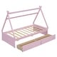 preview thumbnail 8 of 22, Twin House Platform Bed with Drawers, Pink, Modern Design