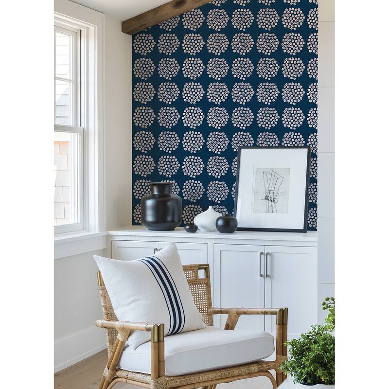 Marimekko Navy Puketti Peel & Stick Wallpaper