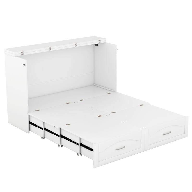 Queen Size Murphy Wall Bed with drawer and Sockets and USB Ports