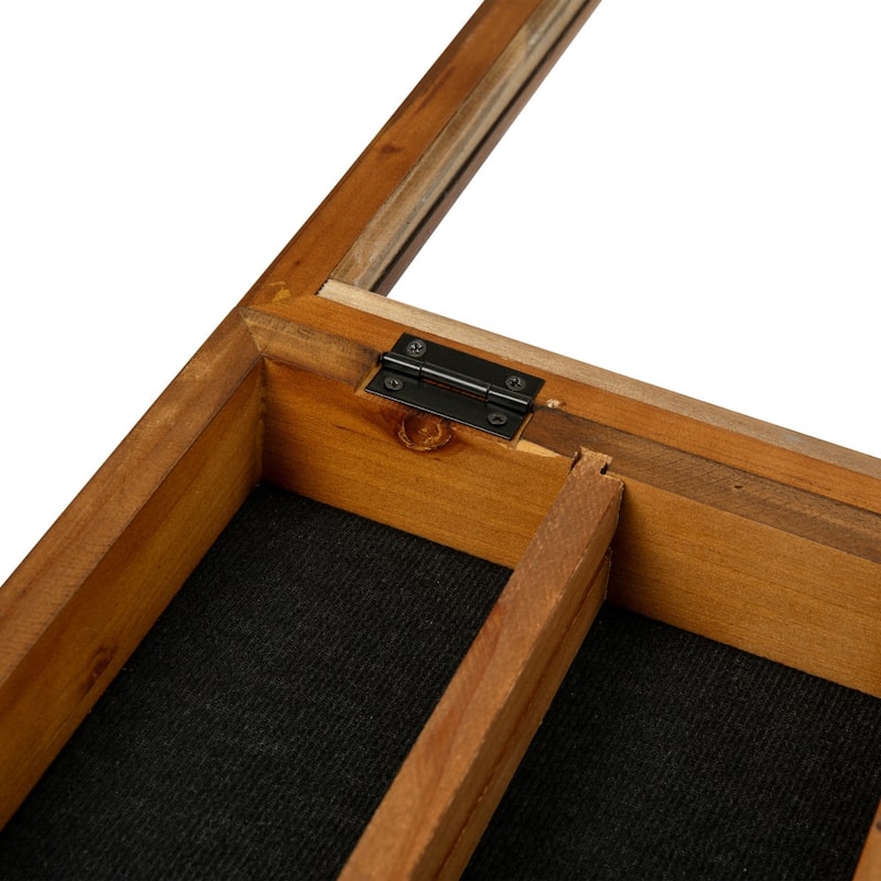 Wooden Medals Display Case with Removable Shelves