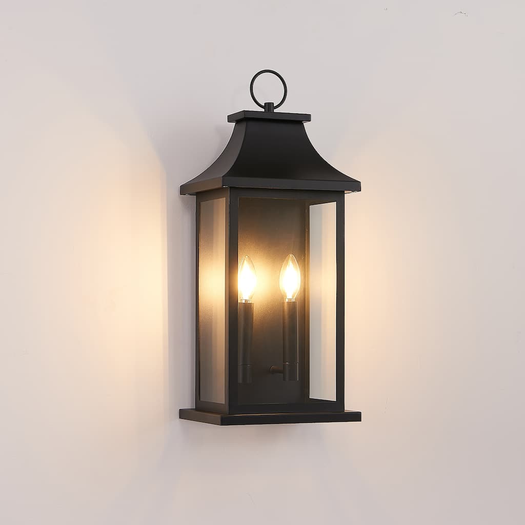 Outdoor Black Wall Lantern Sconce Light