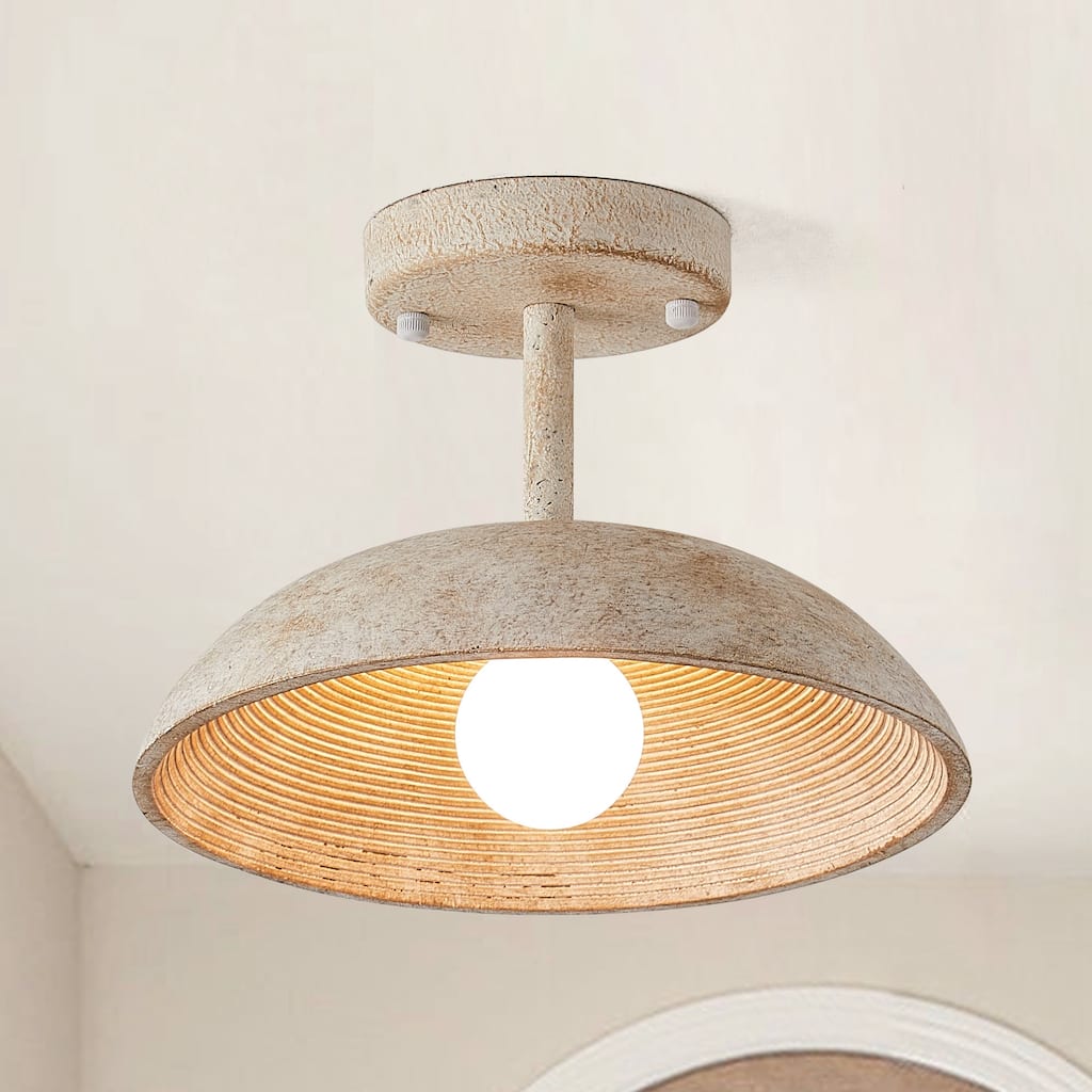 1-Light Modern Semi-Flush Mount Ceiling Light for Small Room