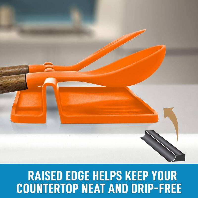Zulay Kitchen Silicone Utensil Rest with Drip Pad