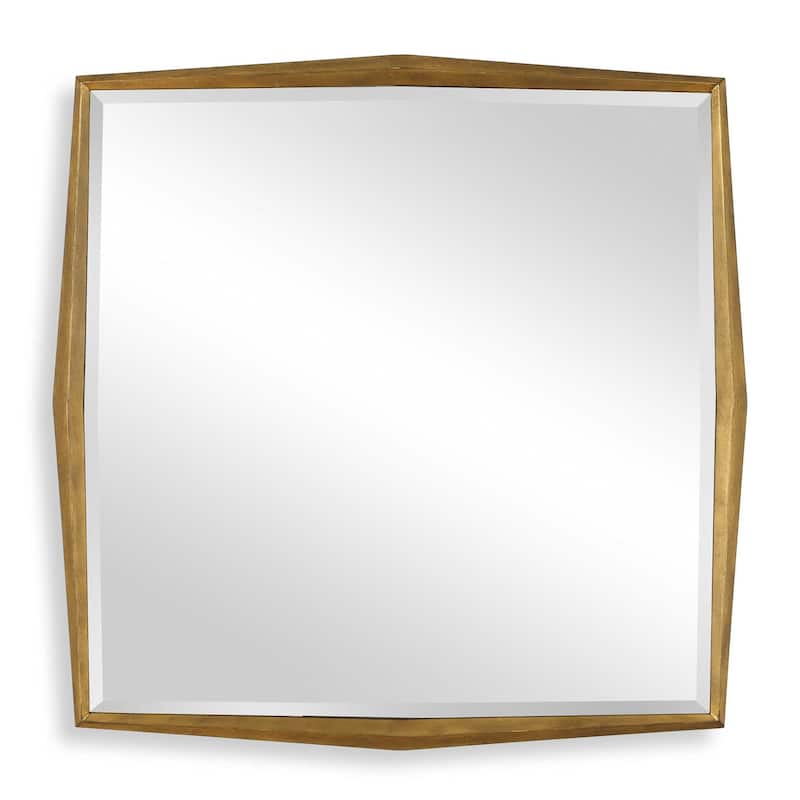 Uttermost 08258 On Point 40" Square Beveled Wood Framed Accent Mirror - Antique Gold Leaf