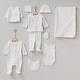 preview thumbnail 1 of 4, White & Blue Bow Tie Newborn 10-Piece Coming Home Outfit White - White Tie