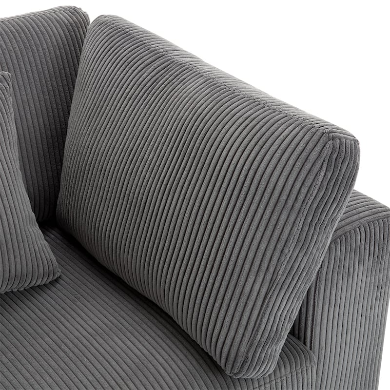 105'' 3 Seater Sofa with Removable Back Cushions and 5 Pillows