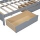 preview thumbnail 44 of 43, USB Ports on L-Shape Storage Headboard Bed Frame, Wooden DayBed Sofa Bed, Wooden Slat Platform Bed with 2 Drawers