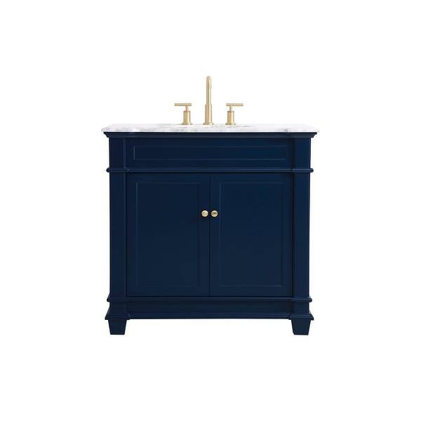 slide 1 of 1, Elegant Lighting VF50036 Wesley 36" Free Standing Single Basin Vanity Blue - Painted