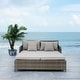 preview thumbnail 6 of 59, SAFAVIEH Outdoor Cadeo Wicker Daybed with Pillows and Cushions Grey/Grey