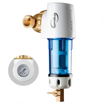 iSpring WSP100GR - Reusable Spin Down Sediment Water Filter (100 Micron w/Scraper & 360°Head)