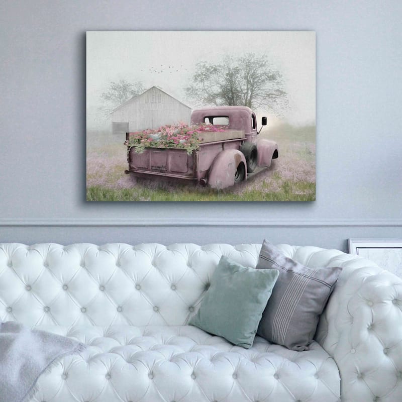 Epic Graffiti 'Pink Flower Truck' by Lori Deiter, Canvas Wall Art