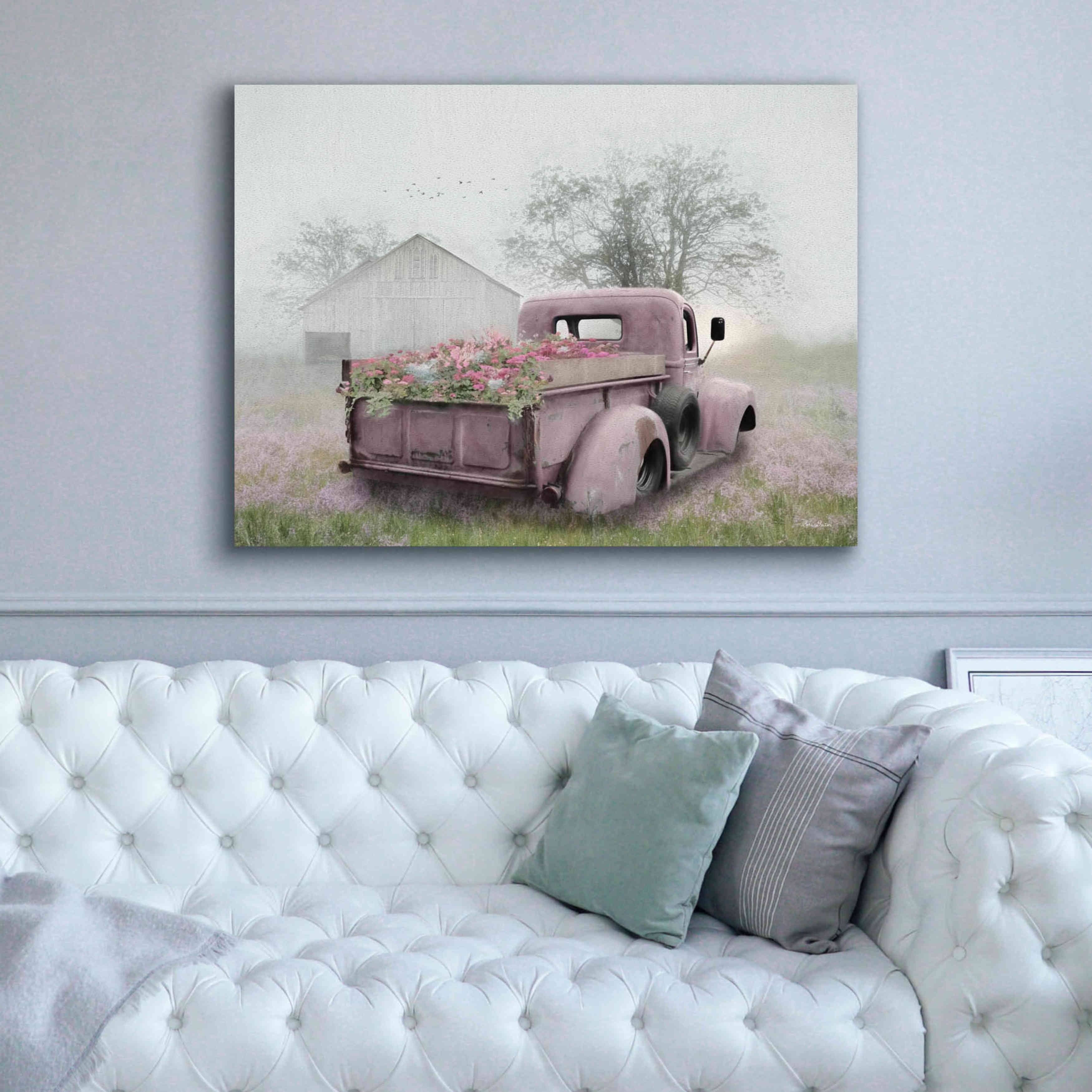 Epic Graffiti 'Pink Flower Truck' by Lori Deiter, Canvas Wall Art - On