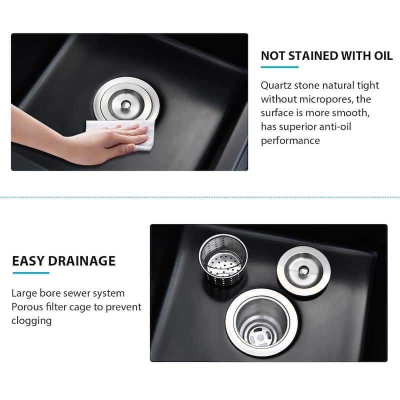 DORNBERG 33" L X 18" W Double Bowl Drop-In Kitchen Sink With Basket Strainer