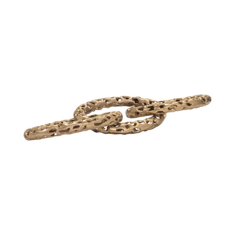 Sagebrook Home 31" Mahin Aluminum Link Chain in Gold Finish, 3"H - 31" x 8" x 3"