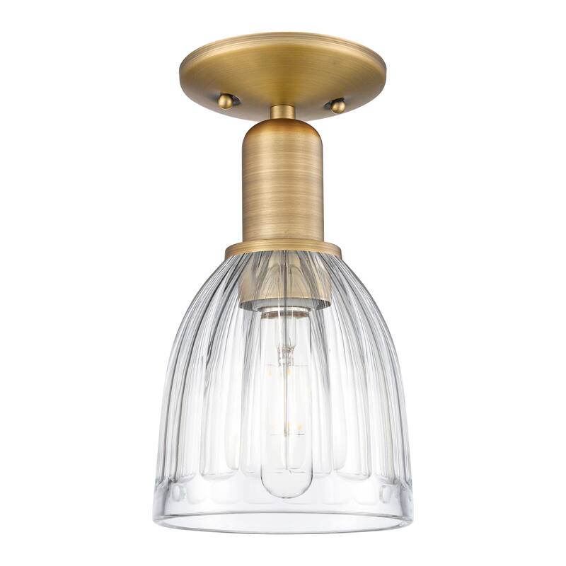 Innovations Lighting Endless Possibilities Arcadia - Brookfield - 1 Light 6" Semi-Flush Mount - Clear/Brushed Brass