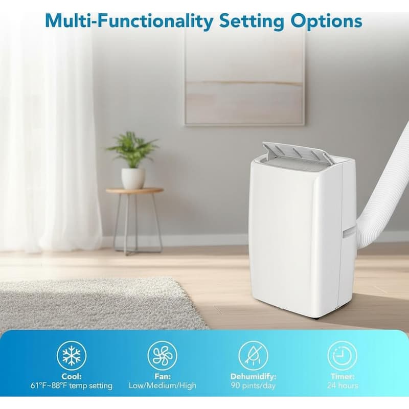 3-In-1 Portable Air Conditioners, Cooling Up to 750 Sq. Ft, 14000 BTU