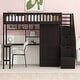 preview thumbnail 24 of 33, Twin size Loft Bed with Bookshelf,Drawers,Desk,and Wardrobe Espresso
