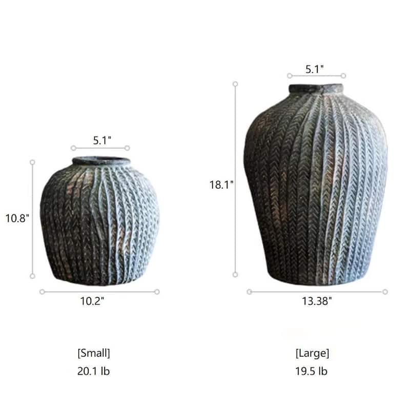 RusticReach Artisan Handcrafted Antique Vase - [A]-Small