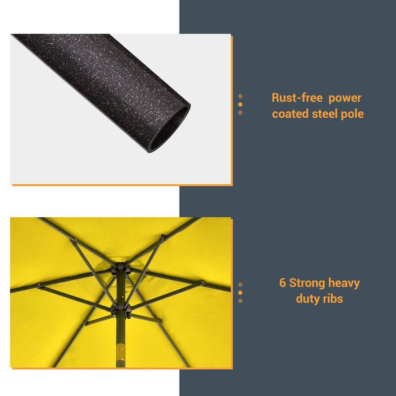 LIVOOSUN 7.5ft Steel Patio Market Umbrella Tilt System