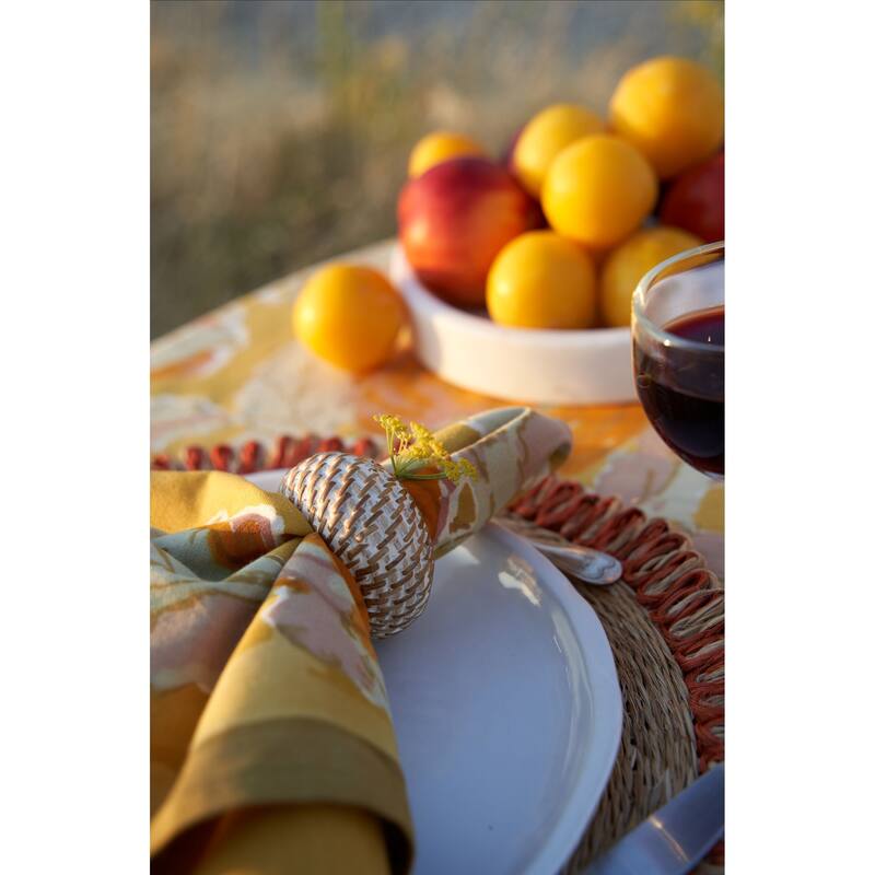 Caravan Eclipse Napkin Ring - Set of 4 - Whitewash - 2.5 x 2.5