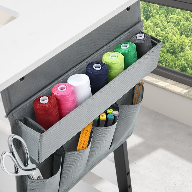 Erommy 45.5" W x 23.6" D Sewing Table featuring a Storage Shelf, Versatile Adjustable Sewing Machine Desk with Storage Bags