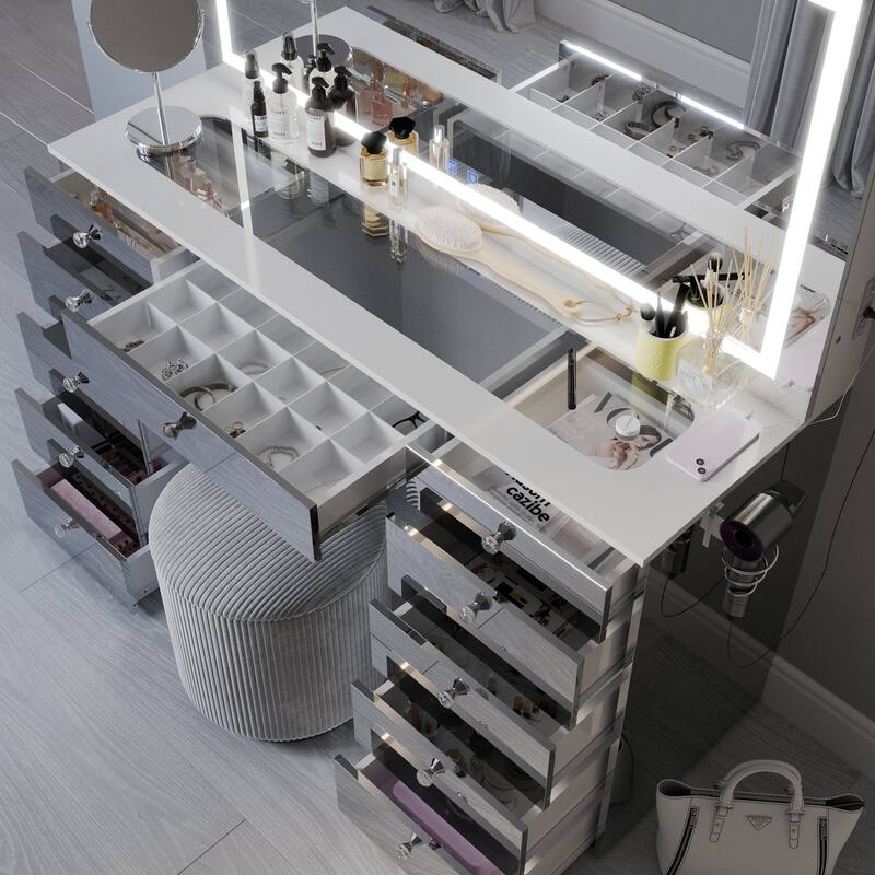 Boahaus Smart Extra-Large Vanity with LED Mirror & Bluetooth Speakers