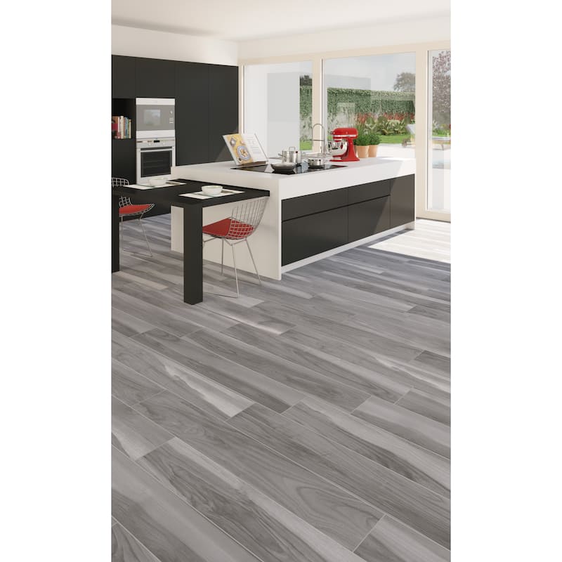 Industry Tile 8x48 Alberone Gray Wood Look Porcelain Tile
