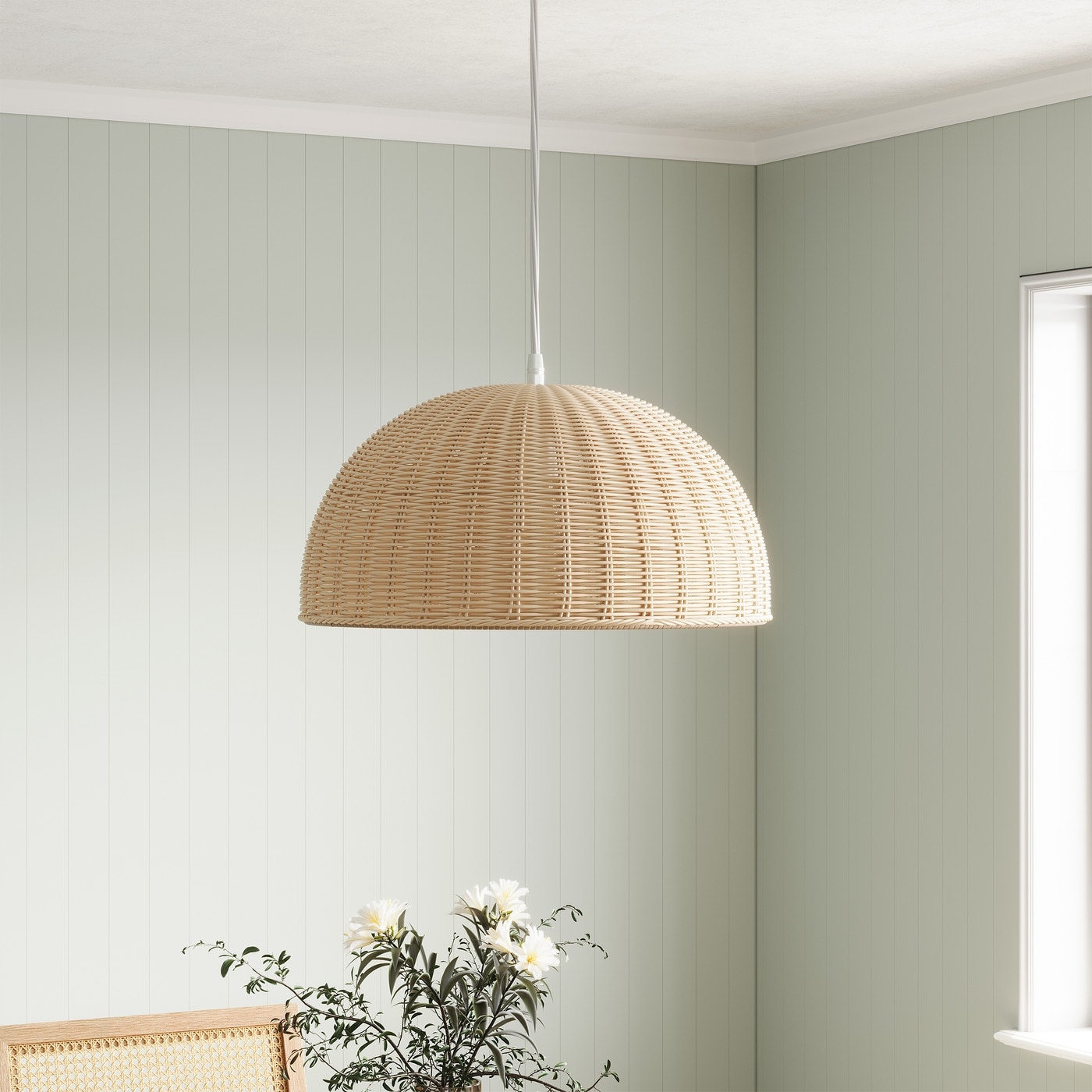 Woven dome discount pendant light