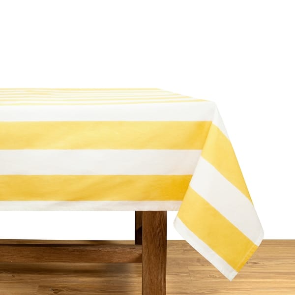 slide 2 of 18, Couleur Nature St. Tropez Tablecloth - Blue Stripes - 59" x 59" 59" x 86" - Yellow