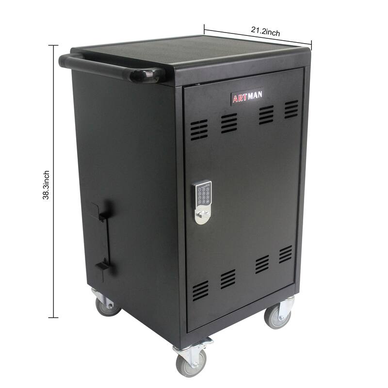 Mobile Charging Cart and Cabinet for Tablets Laptops Combination Lock