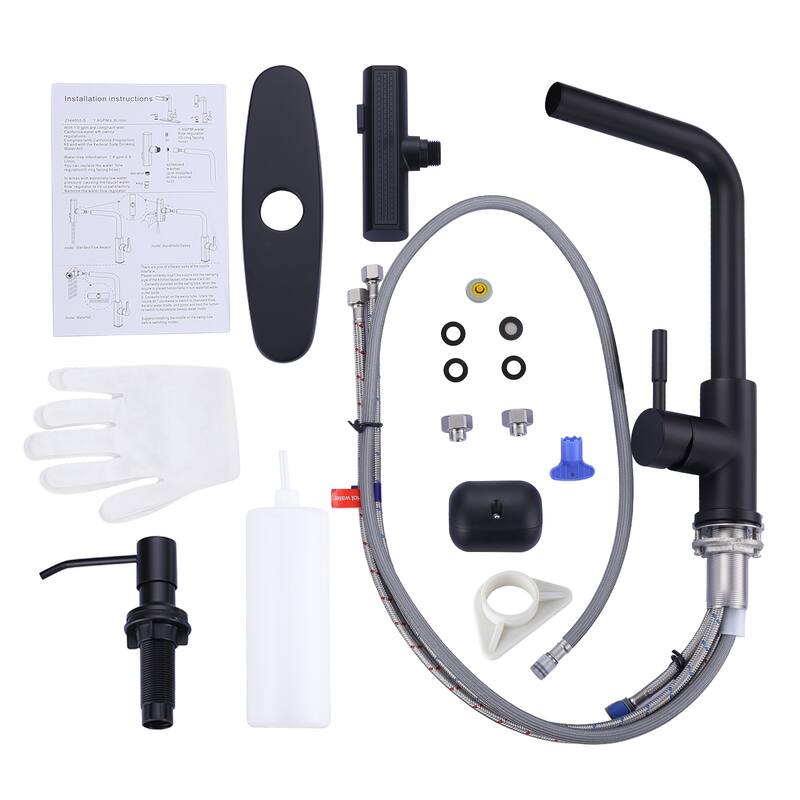 WOWOW Single Handle Waterfall Pull Down Sprayer Kitchen Faucet