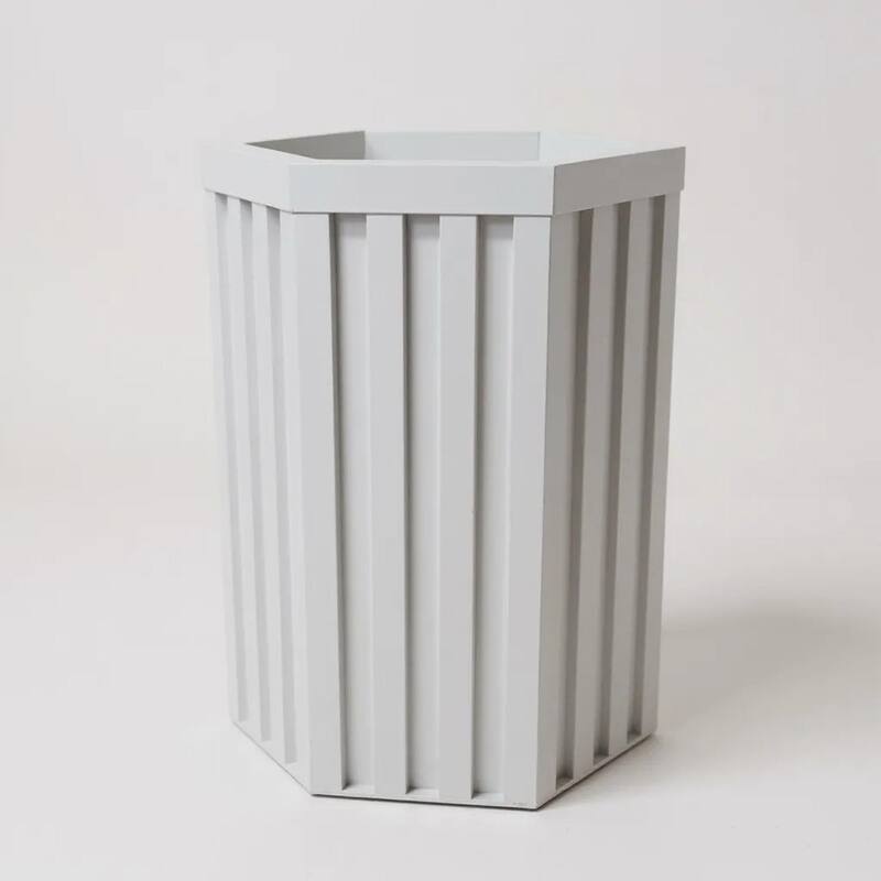 Hexagon Column Planter - White