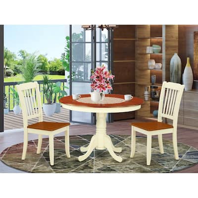 Round Dining Set 3pc 42 Inch Table & 2 Chairs Tuscan Style