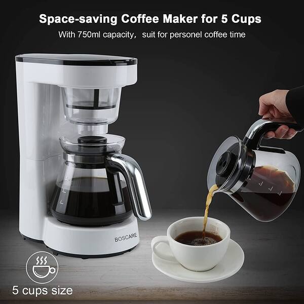 BOSCARE 5 Cups Coffee Maker Compact Drip Coffeemaker, - Bed Bath & Beyond -  34935778