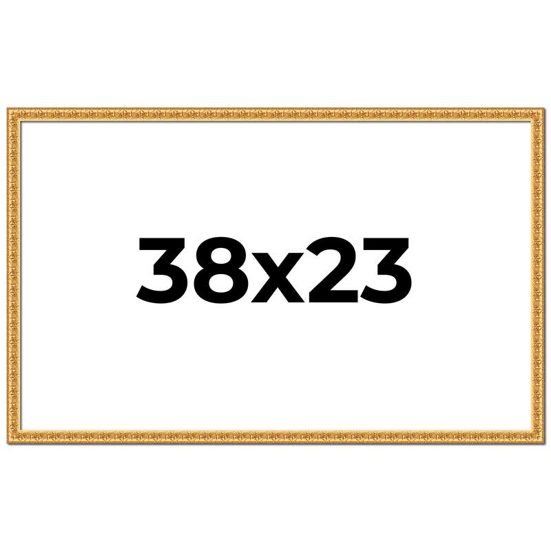 38x23 Frame Gold Real Wood Picture Frame Width 1 inches | Interior