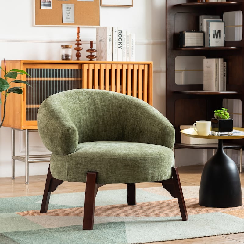 XINMICS Modern Accent Chair Upholstered Armchair for Living Room, Bedroom - Green