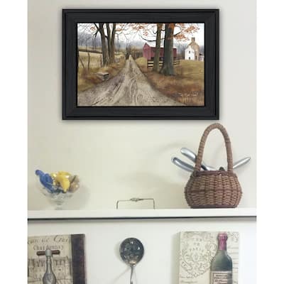 TrendyDecor4U Farmhouse "The Road Home" Framed Print Wall Art by Billy Jacobs - Earthtone