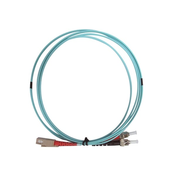 Monoprice OM4 Fiber Optic Cable - 2 Meters, SC/UPC-ST/UPC, Multi Mode, Duplex, 50/125 micrometer Type, 2.0mm, OFNR