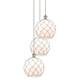 Option Brushed Satin Nickel / Clear Glass with White Rope